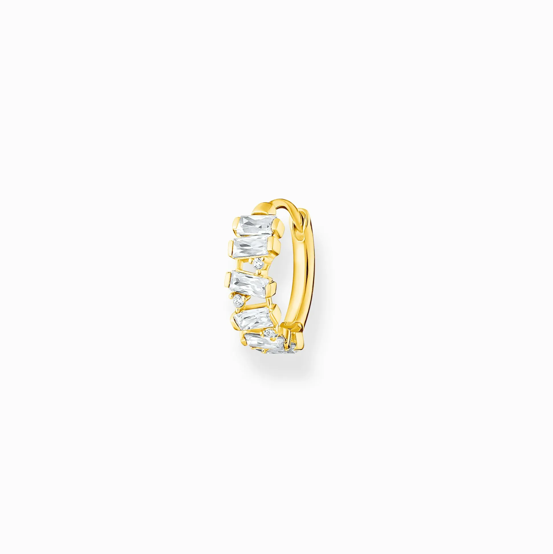 Cheap Einzel Creole weiße Steine gold Damen Creolen