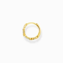 Cheap Einzel Creole weiße Steine gold Damen Creolen