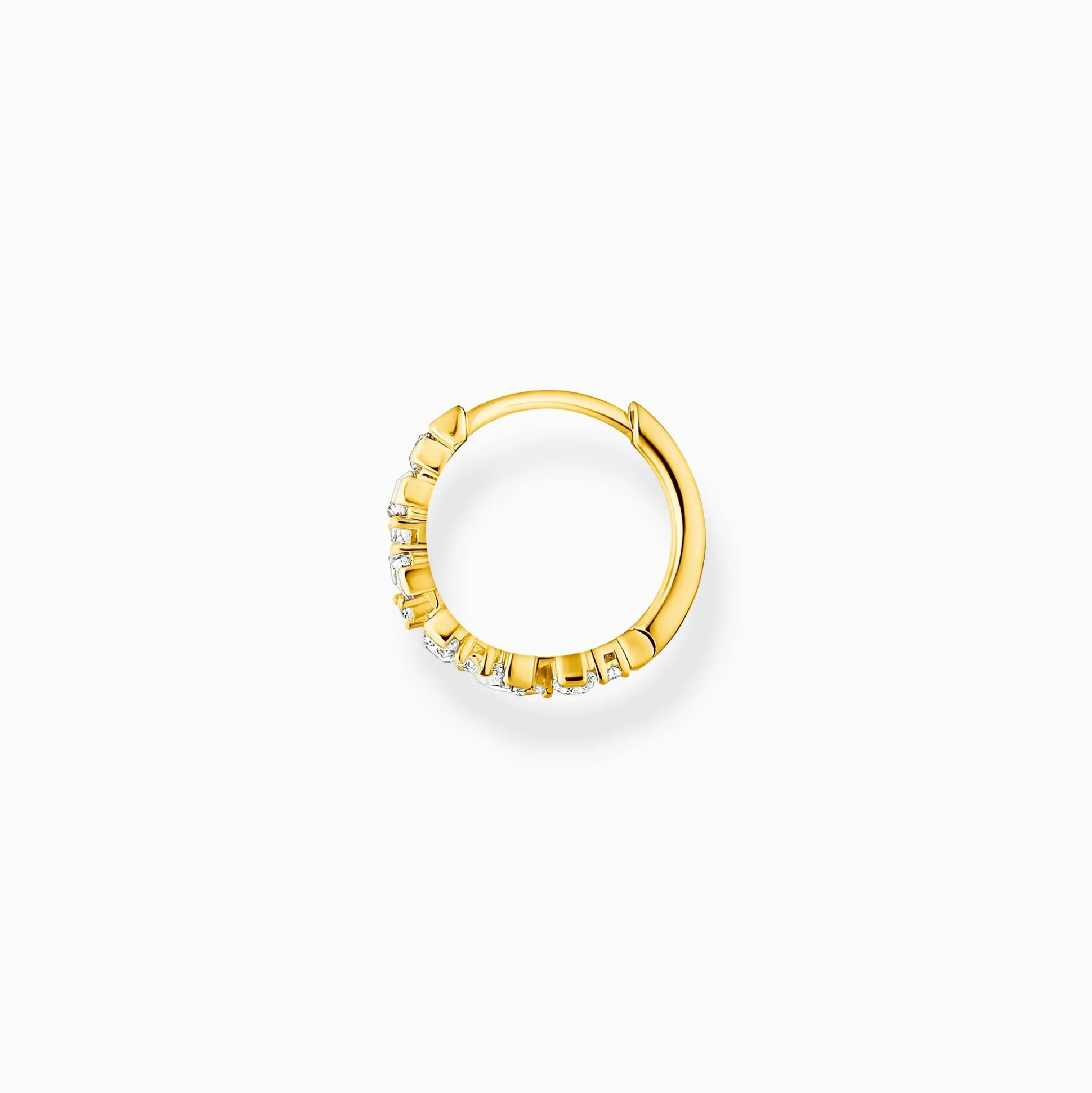 Cheap Einzel Creole weiße Steine gold Damen Creolen