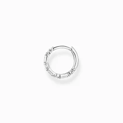 Cheap Einzel Creole weiße Steine silber Damen Creolen