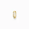 Shop Einzel Creole weiße Steine gold Damen Creolen