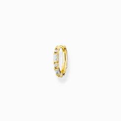 Shop Einzel Creole weiße Steine gold Damen Creolen