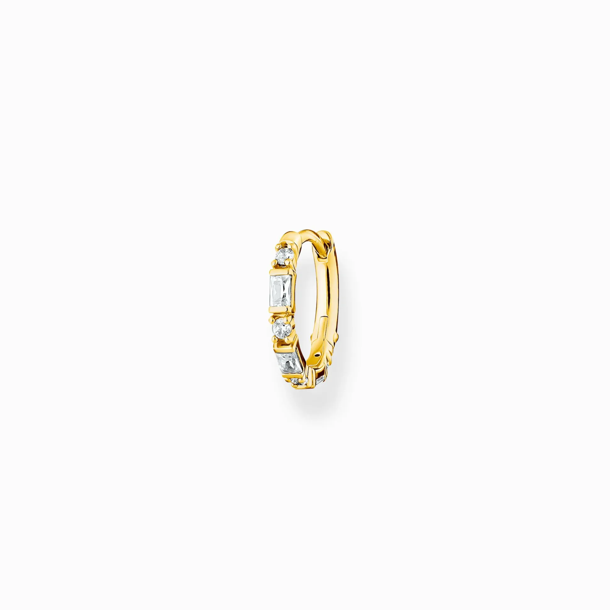 Shop Einzel Creole weiße Steine gold Damen Creolen
