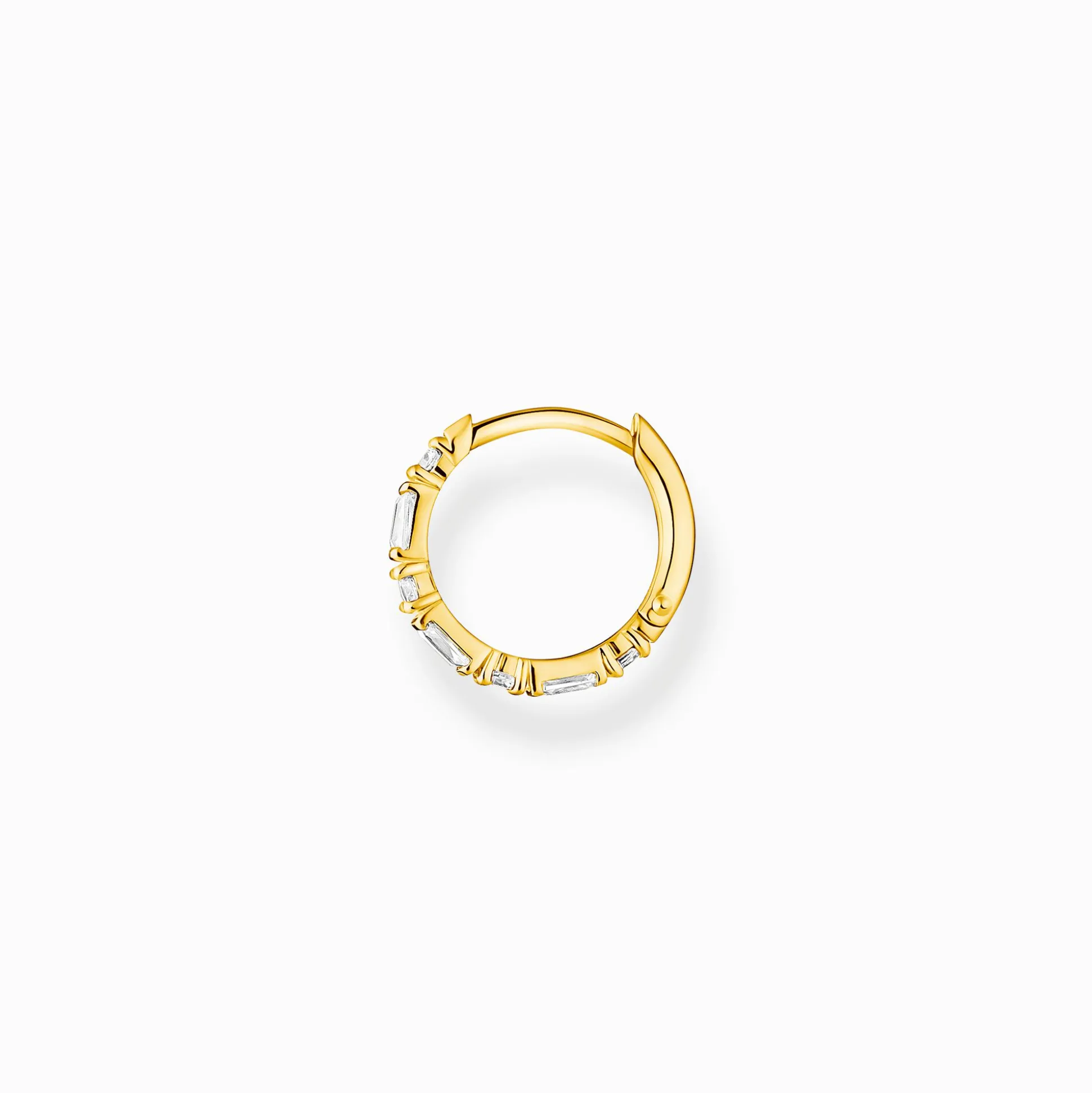 Shop Einzel Creole weiße Steine gold Damen Creolen