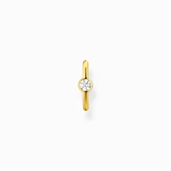 Outlet Einzel Ohrklemme weißer Stein gold Damen Creolen|Ear Cuffs