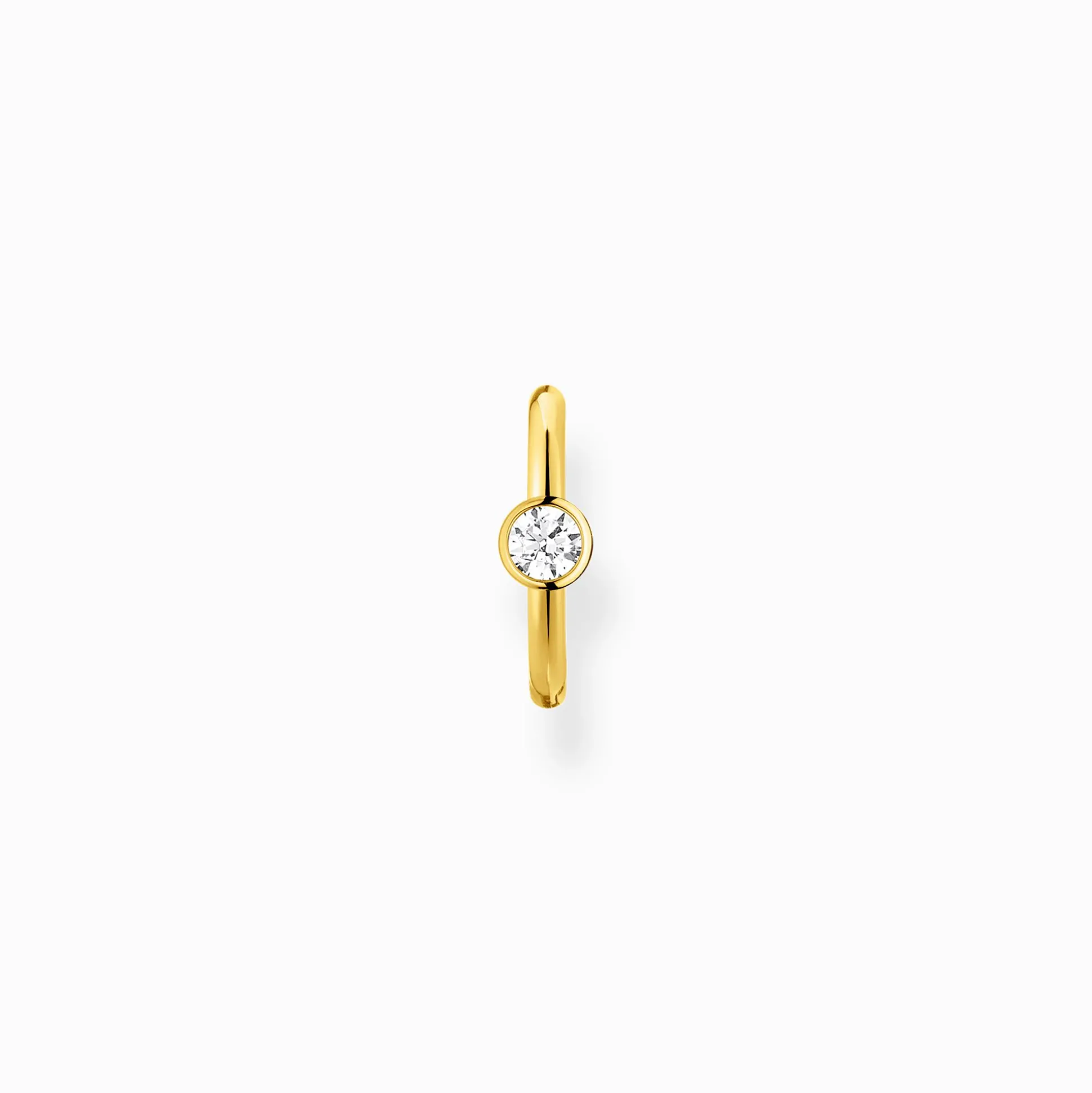 Outlet Einzel Ohrklemme weißer Stein gold Damen Creolen|Ear Cuffs