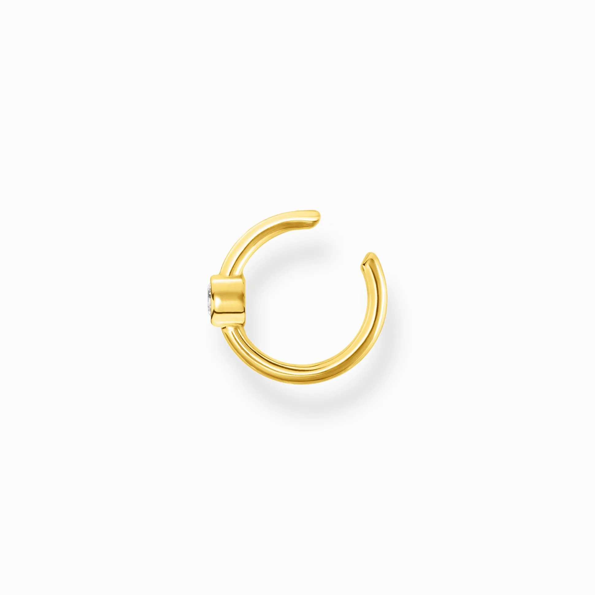 Outlet Einzel Ohrklemme weißer Stein gold Damen Creolen|Ear Cuffs