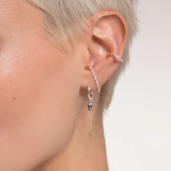 Best Sale Einzel Ohrring Anhänger Stern silber Damen Creolen