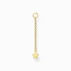 Flash Sale Einzel Ohrring Anhänger Stern gold Damen Creolen|18K Vergoldung - 925 Silber