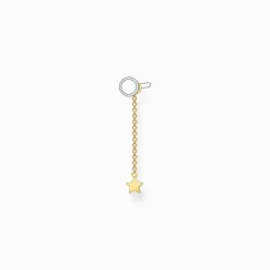 Flash Sale Einzel Ohrring Anhänger Stern gold Damen Creolen|18K Vergoldung - 925 Silber