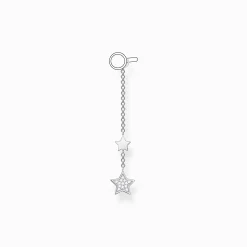 Outlet Einzel Ohrring Anhänger Sterne silber Damen Creolen