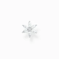 Shop Einzel Ohrstecker Blume weiße Steine Damen Ohrstecker