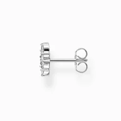 Shop Einzel Ohrstecker Blume weiße Steine Damen Ohrstecker