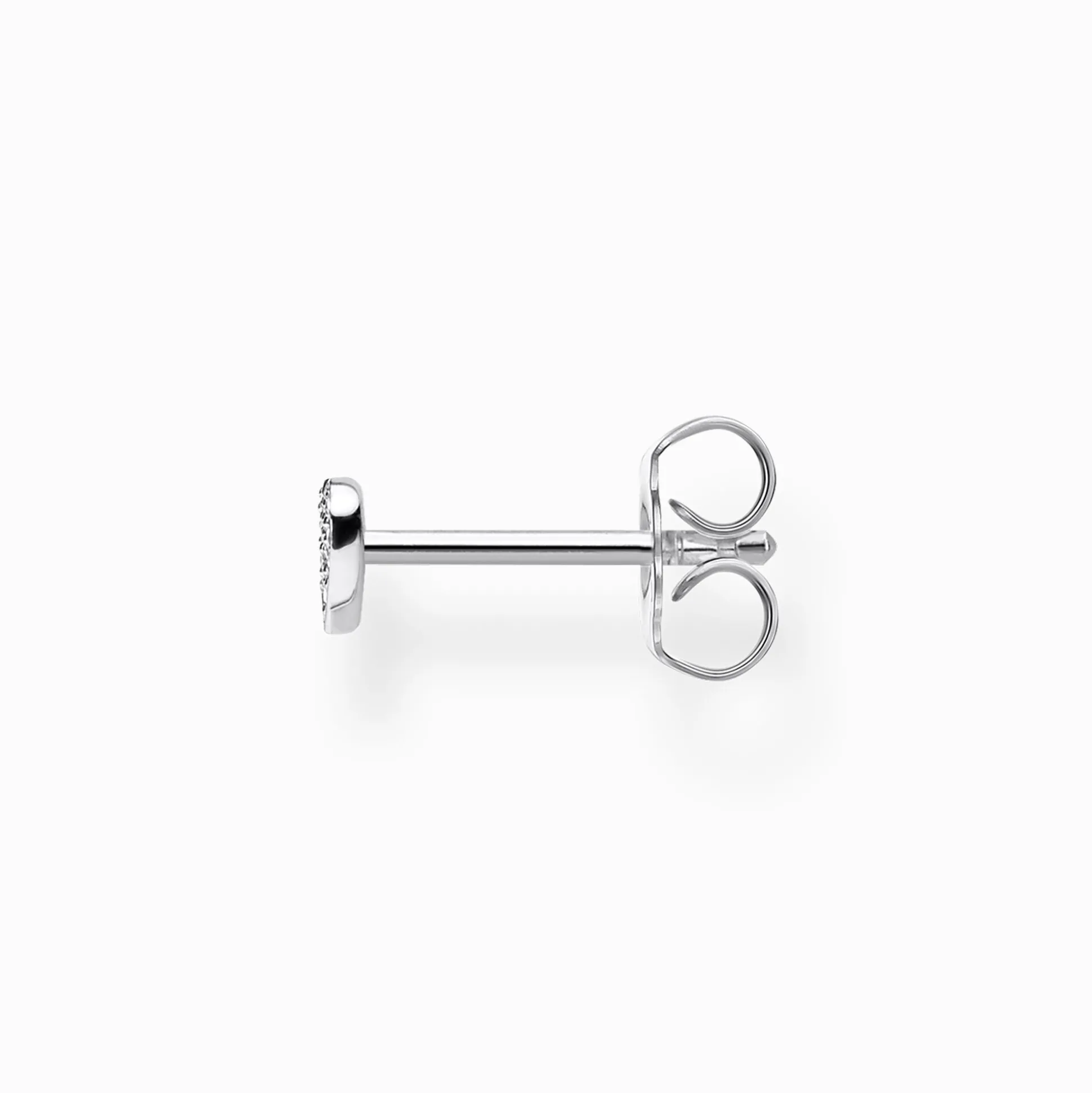Best Einzel Ohrstecker Herz Pavé silber Damen Ohrstecker