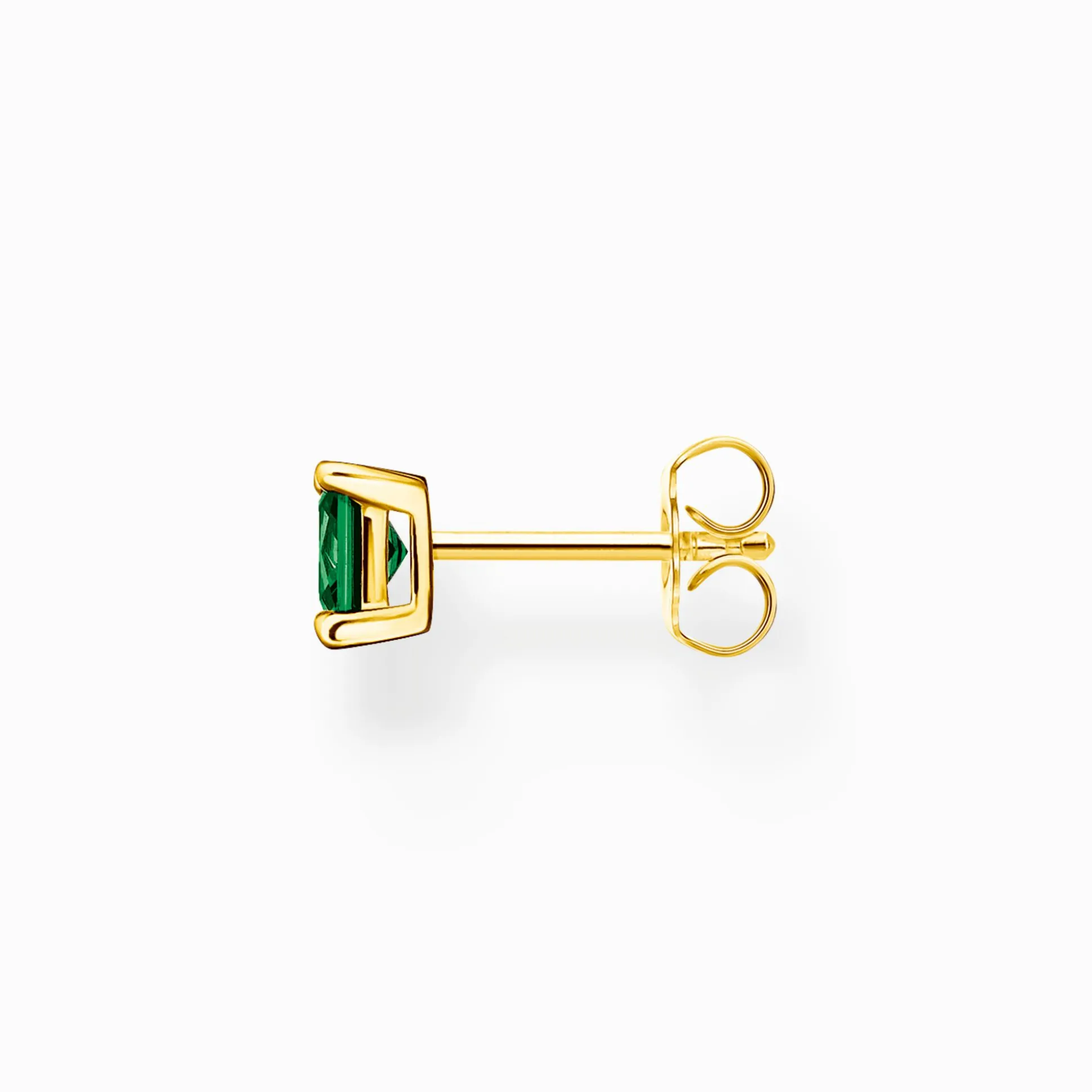 Cheap Einzel Ohrstecker mit grünem Stein gold Damen Ohrstecker