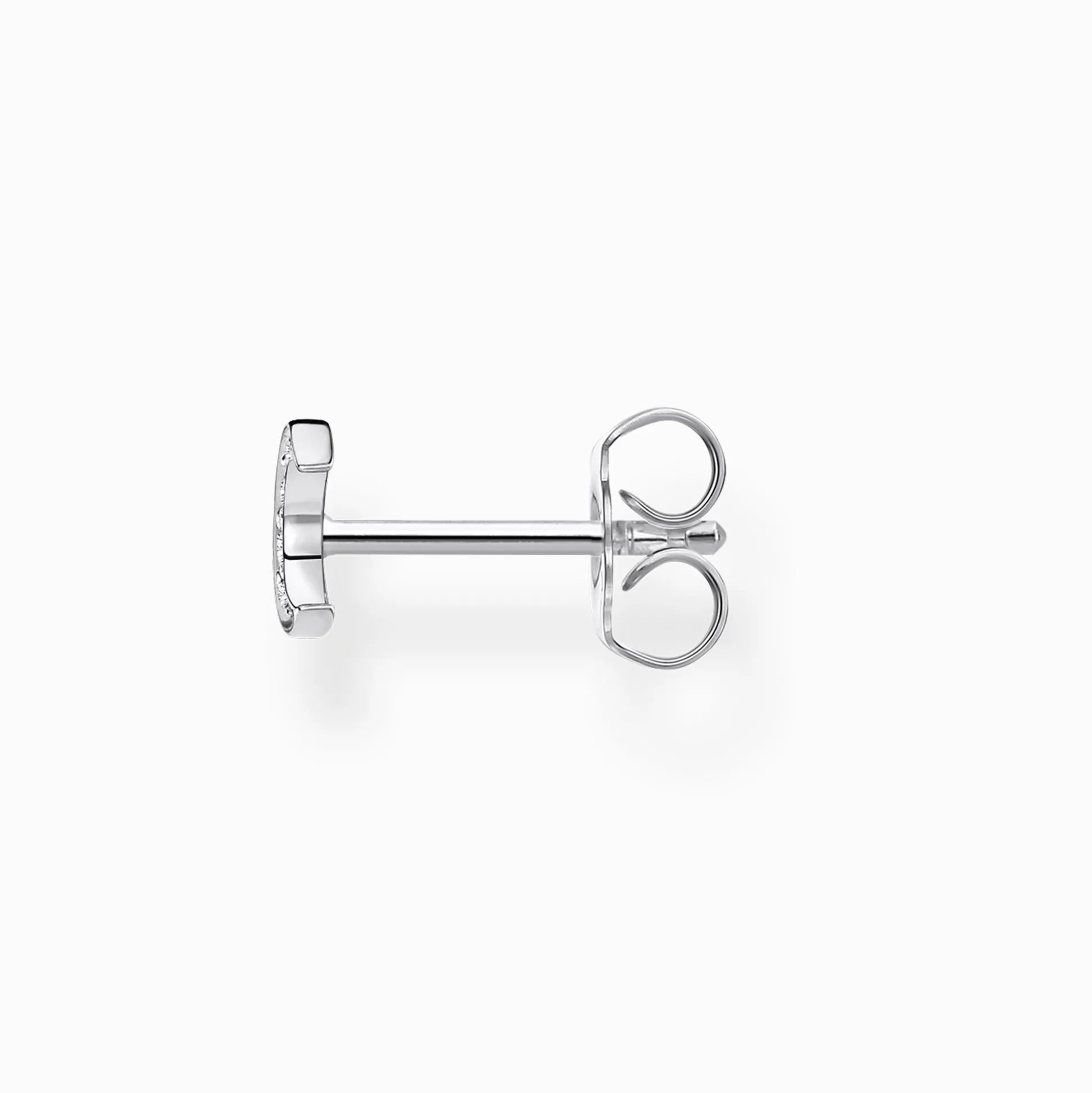 Sale Einzel Ohrstecker Mond Pavé silber Damen Ohrstecker