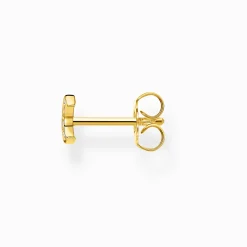 Sale Einzel Ohrstecker Mond Pavé gold Damen Ohrstecker|18K Vergoldung - 925 Silber