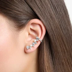 Clearance Einzel Ohrstecker Perlen und Eiskristalle silber Damen Ohrstecker|Ohrringe