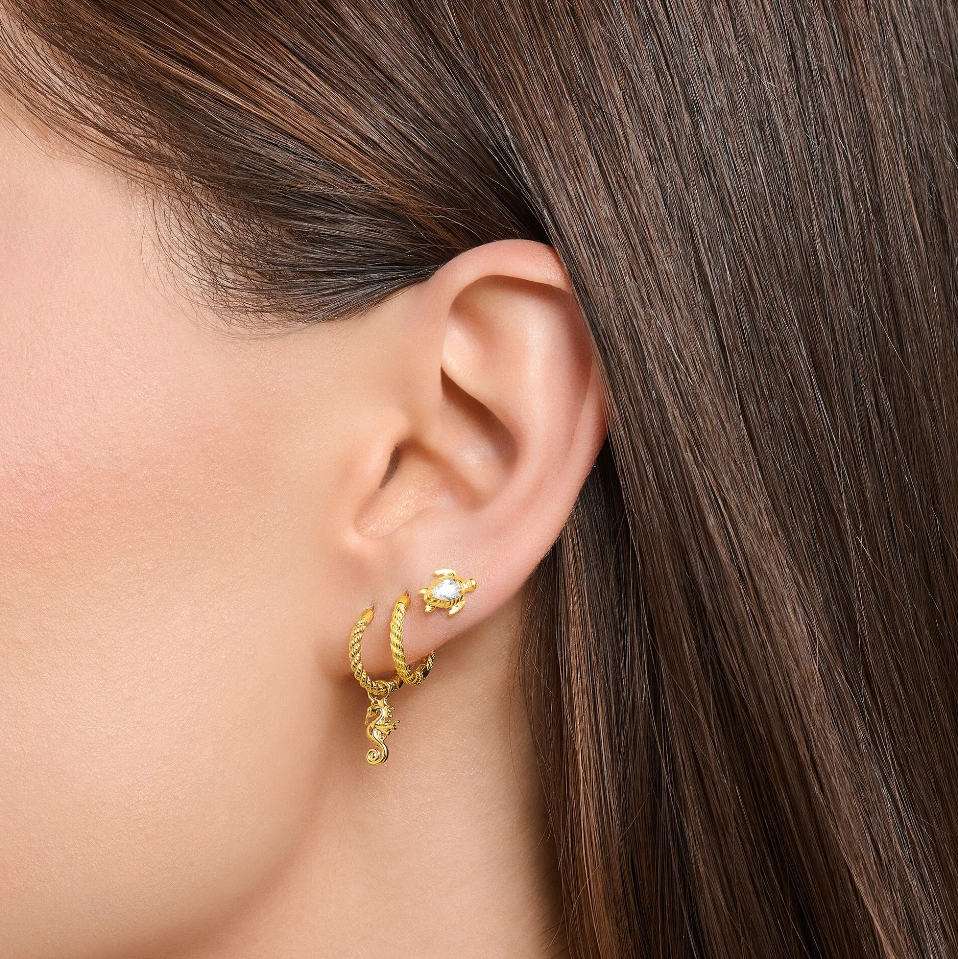 Cheap Einzel Ohrstecker Schildkröte gold Damen Ohrstecker