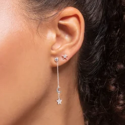 Best Sale Einzel Ohrstecker Stern silber Damen Ohrstecker