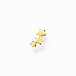 Fashion Einzel Ohrstecker Sterne gold Damen Ohrstecker|18K Vergoldung - 925 Silber