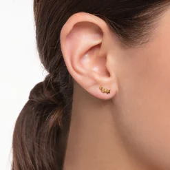 Fashion Einzel Ohrstecker Sterne gold Damen Ohrstecker|18K Vergoldung - 925 Silber