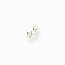 Best Sale Einzel Ohrstecker weiße Steine gold Damen Ohrstecker