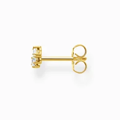 Best Sale Einzel Ohrstecker weiße Steine gold Damen Ohrstecker