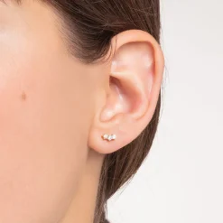 Best Sale Einzel Ohrstecker weiße Steine gold Damen Ohrstecker