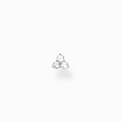Clearance Einzel Ohrstecker weiße Steine silber Damen Ohrstecker