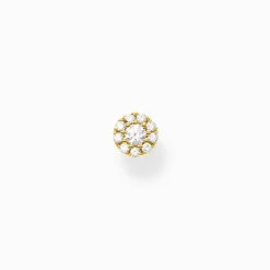 Best Einzel Ohrstecker weiße Steine gold Damen Ohrstecker|18K Vergoldung - 925 Silber