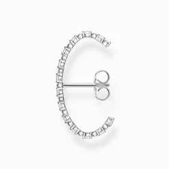 Shop Einzel Ohrstecker weiße Steine silber Damen Ohrstecker