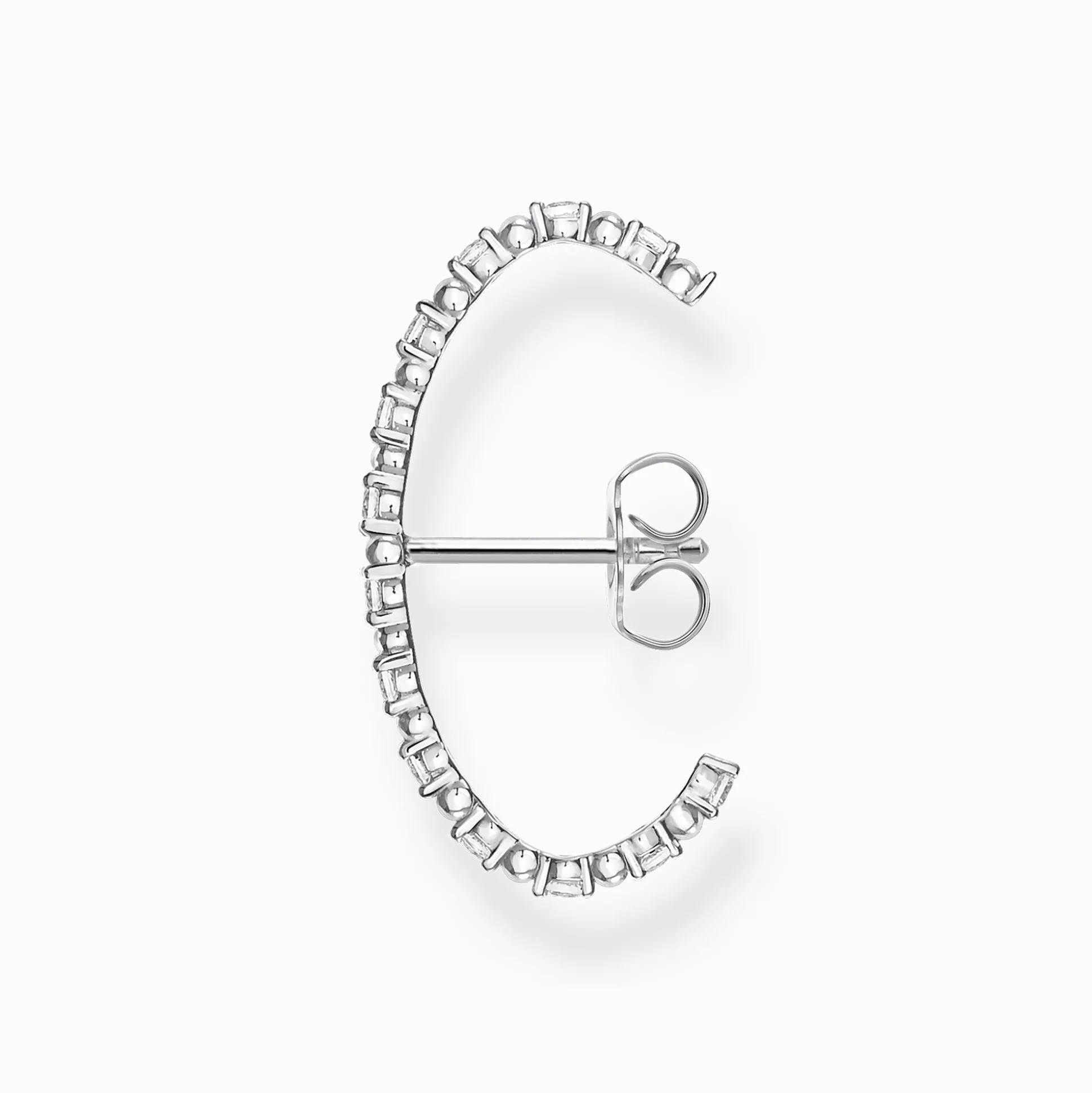 Shop Einzel Ohrstecker weiße Steine silber Damen Ohrstecker