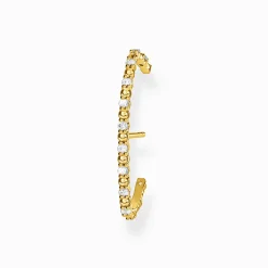 Flash Sale Einzel Ohrstecker weiße Steine gold Damen Ohrstecker|18K Vergoldung - 925 Silber