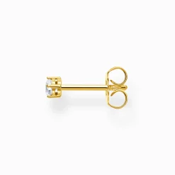 Best Einzel Ohrstecker weißer Stein gold Damen Ohrstecker|18K Vergoldung - 925 Silber