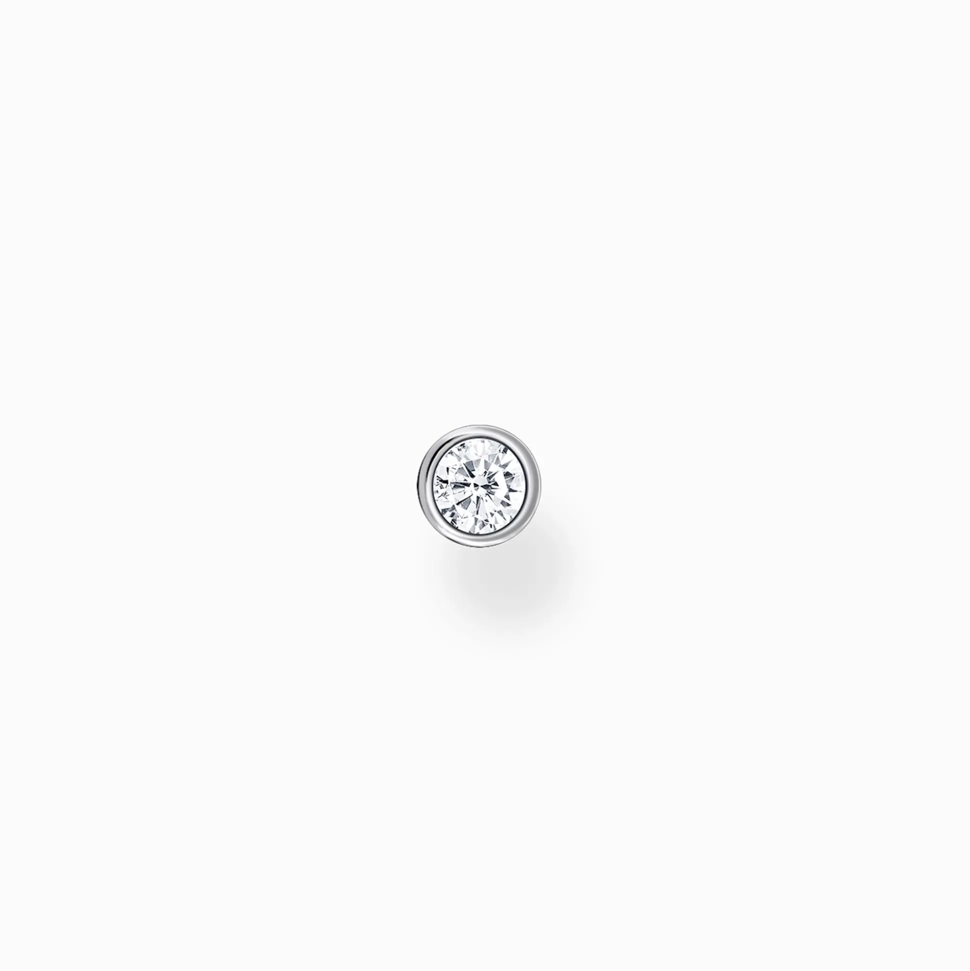 Fashion Einzel Ohrstecker weißer Stein silber Damen Ohrstecker