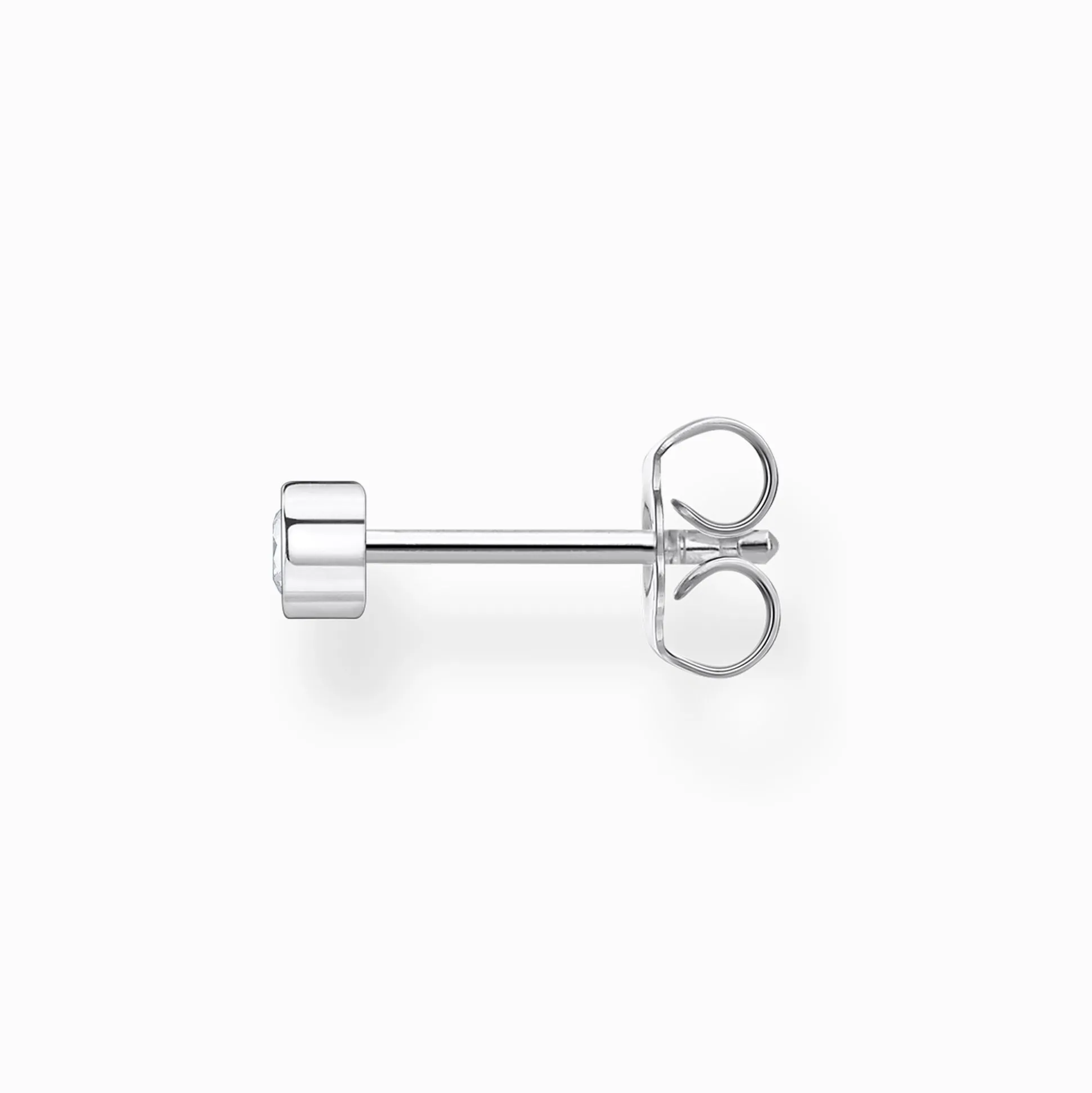 Fashion Einzel Ohrstecker weißer Stein silber Damen Ohrstecker
