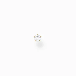 Fashion Einzel Ohrstecker weißer Stein klein gold Damen Ohrstecker