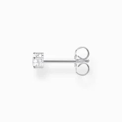 Sale Einzel Ohrstecker weißer Stein silber Damen Ohrstecker