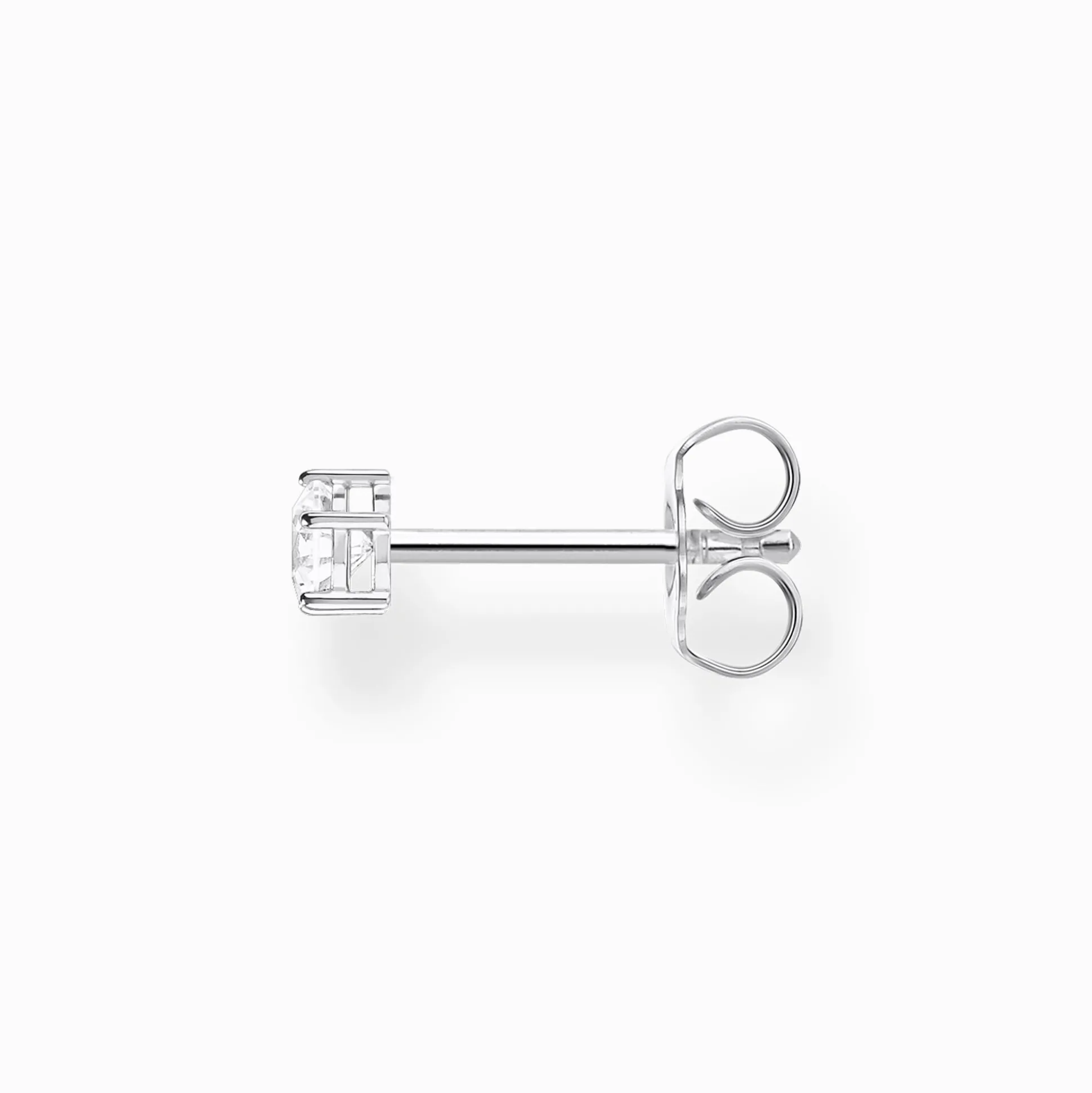 Sale Einzel Ohrstecker weißer Stein silber Damen Ohrstecker