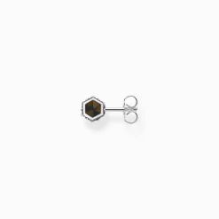 Cheap Einzel-Ohrstecker mit goldblauem Tigerauge Silber geschwärzt Damen Ohrstecker|Ohrstecker & Creolen
