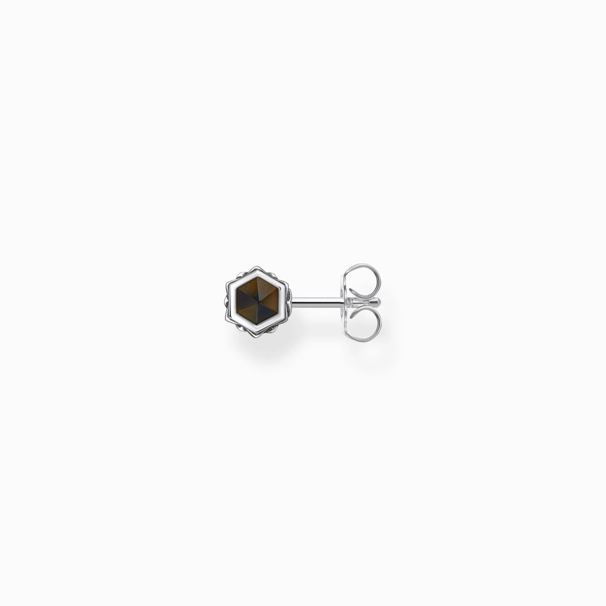Cheap Einzel-Ohrstecker mit goldblauem Tigerauge Silber geschwärzt Damen Ohrstecker|Ohrstecker & Creolen