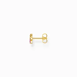 Cheap Einzel-Ohrstecker Palme mit bunten Steinen vergoldet Damen Ohrstecker|18K Vergoldung - 925 Silber