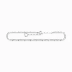 Best Sale Fußkette doppelreihig silber Damen Fußkettchen