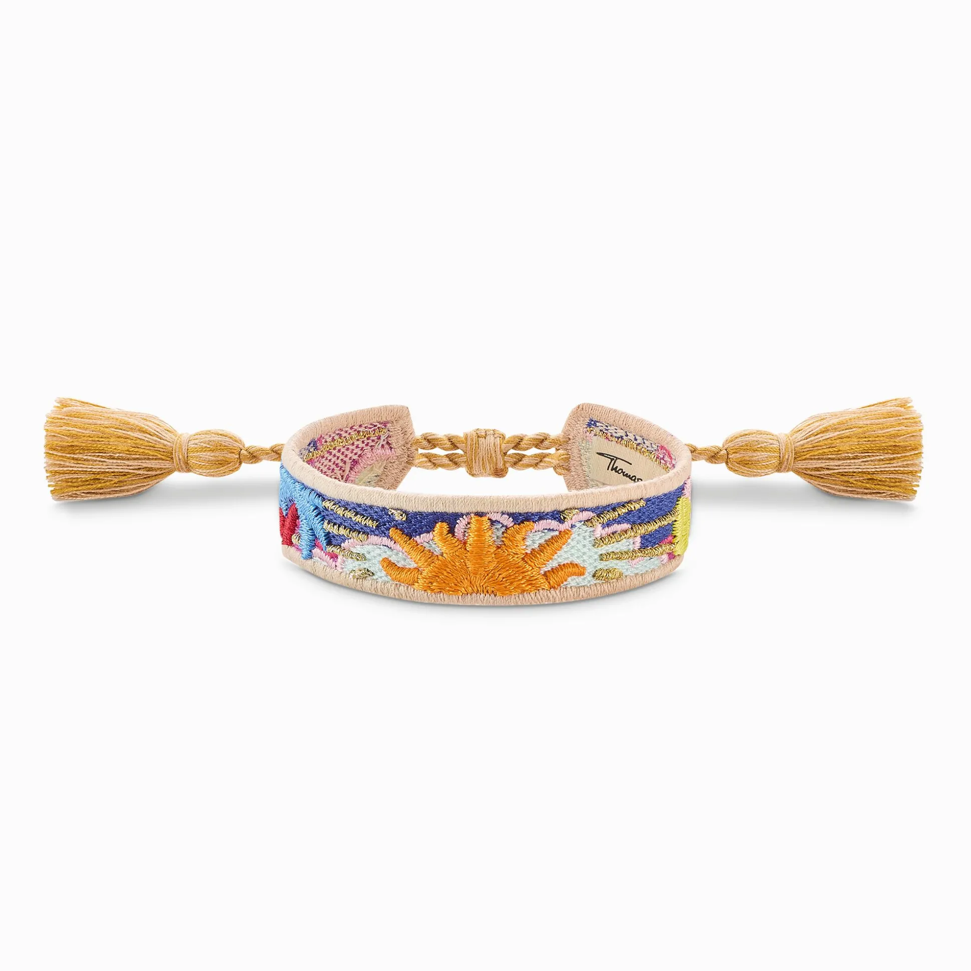 Store Gewebtes Armband mit Sonne, Palme und Kaktus in Orange, Dunkelblau und Grün Accessoires