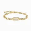 Store Gliederarmband mit steinbesetztem Ankerelement vergoldet Damen Armbänder|18K Vergoldung - 925 Silber