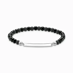 Fashion Gravierbares Armband mit Obsidian-Beads Damen Armbänder|Armbänder