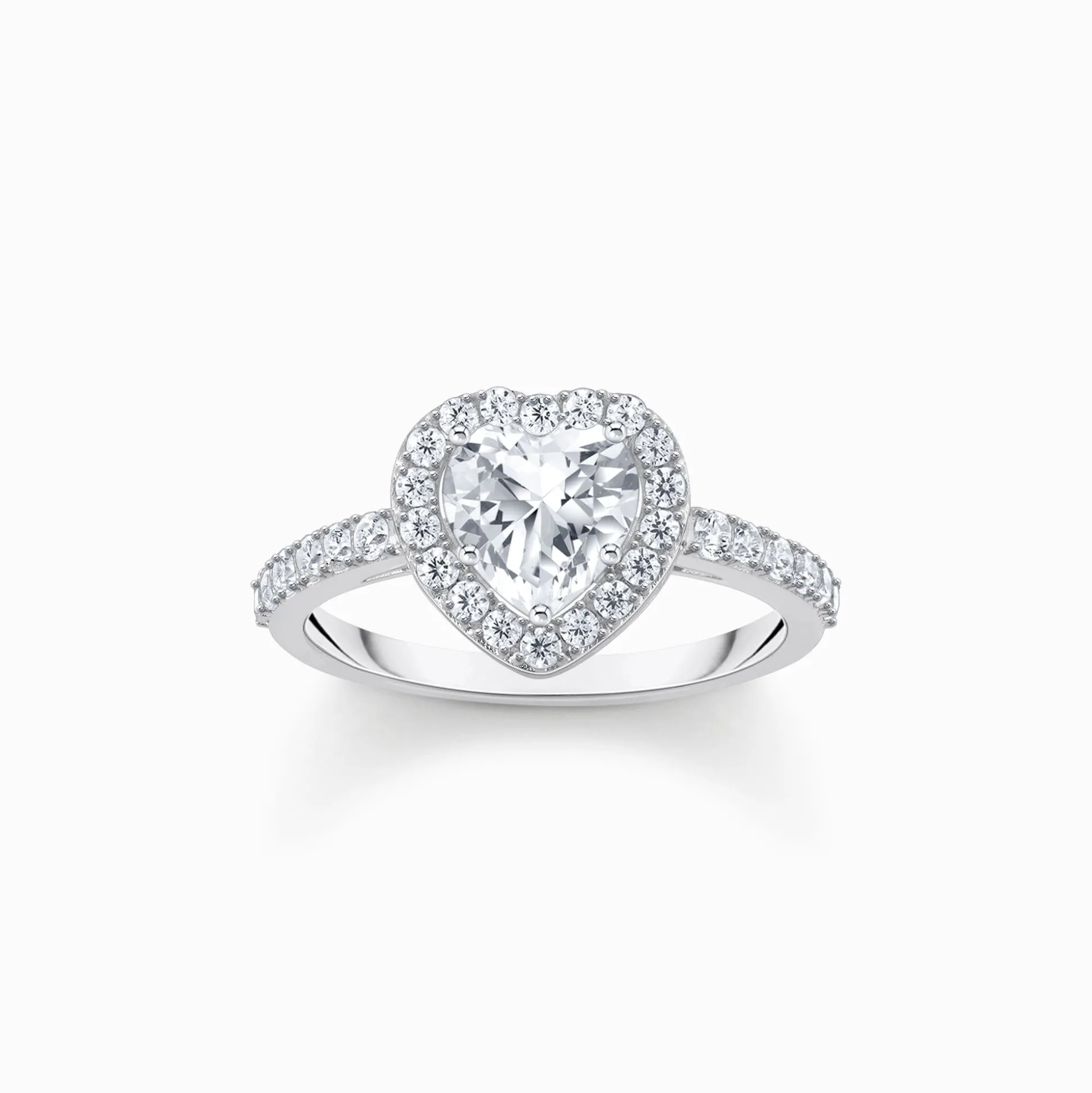 Sale Halo-Ring mit weißem Stein in Herzform Silber Damen Ringe|925 Silber