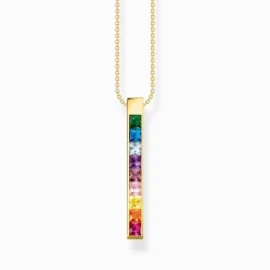 New Kette bunte Steine gold Damen Halsketten