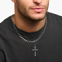 Cheap Kette Glieder Kreuz silber Stärke 5 mm Damen Halsketten|Halsketten